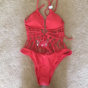 Coral bathing suit
